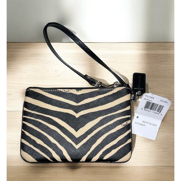 Coach F27009 Taylor Zebra Print Carryall Bag & NWT F51099 Small Wristlet - Picture 8 of 14